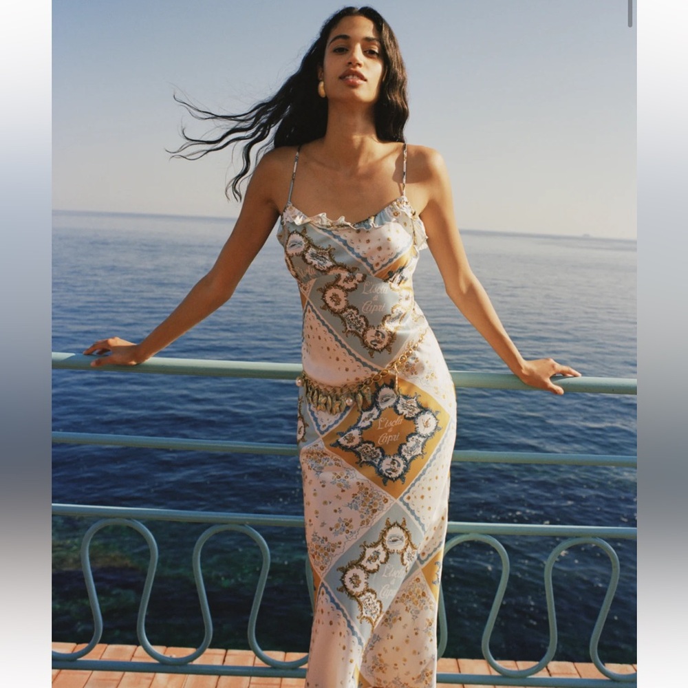 Reformation Aribellq L'Isola Di Capri midi dress, size small
